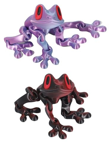Magnetic Frog, 3D Printed Purple Frog Decor, 12 Cm Frog Statue, Cute Frog Ornament for Fridge, Office, Home, Gift for Animal Lovers and Collectors ﻿