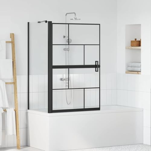 Mokuyary Paraguas de ducha de baño negro y transparente, 116 x 68 x 128 cm, mampara de ducha para mampara de ducha, mampara de ducha, mampara de cristal para cuarto de baño, A1