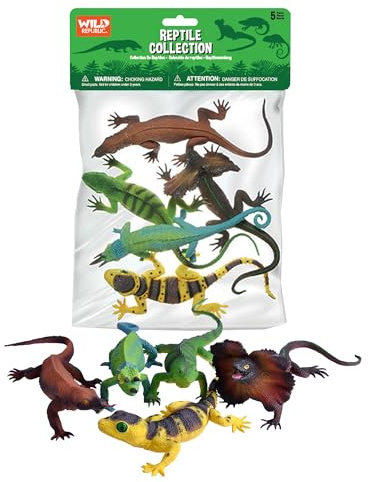 Wild Republic Reptile Polybag, Lizard Toy, Educational Toys, Kids Gifts, 5-Pieces