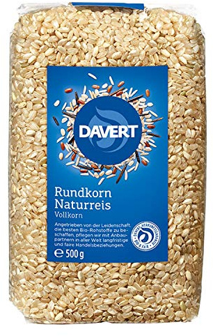 Davert, riso naturale, grano rotondo, 500 g [cibo e bevande]