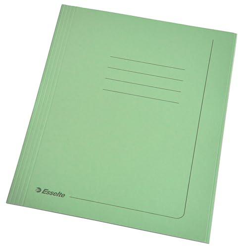 Esselte MANILLA, 25 pezzi Cartelline 3 lembi A4 espandibili, Cartoncino 295 gr, 25 x 35 cm, 100% riciclato - Verde