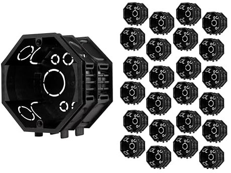 REV Verteilerdose, Unterputzdose achteckig 25 Stück. Ø 8 cm x Tiefe 5 cm, schwarz