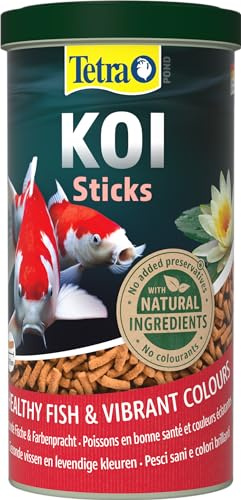Tetra Pond Koi-Sticks – Koi-foder för färgglada fiskar och förbättrad vattenkvalitet, 1 l burk