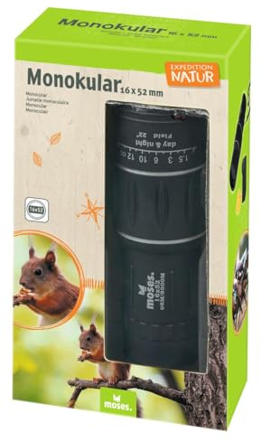 moses. 9771 Expedition Natur - Monokular, 16-fache Vergrößerung, Schwarz