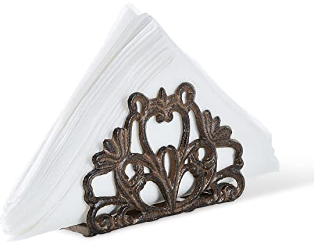 LOBERON Serviettenhalter Plesnois, kunstreiche Ornamentik, Antik-Finish, Serviettenspender, Tischdekoration, Tischaccessoires, Gusseisen, antikbraun