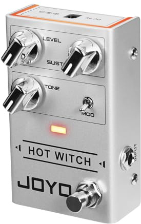 JOYO Pedal de guitarra analógico Fuzz, modo dual (vintage/moderno) con control de nivel/sostenido/tono y True Bypass (HOT WITCH R-25)