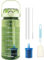 1.5L Filtered Water Bottle with One Filter 49oz,Green Fitness Hydration Water Bottles with Straw & Time Marker, Leak Proof Sports Water Mug with Handle -BPA Free-For Yoga, Gym, Office (Clear Green)
