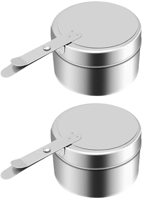 Qianly 2 Pieces Burner Chafer Canned Chafing Dish Fuel Cans Chafer Wick Fuel Holder for Buffet Server Food Warmer Party Supplies