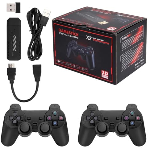 KINMRIS X2 Plus 256G 58000+ Spielen Retro Konsole, Videospielkonsole mit Zwei doppelten drahtlosen Controllern, Spielestick, Retro-Spielekonsole, 4K 60fps HD-Ausgabe
