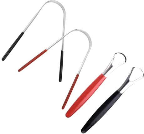 Gogogmee Set Di Strumenti Ergonomici Per Raschiare La Lingua - 4 Pezzi Robusti Puliscilingua Per Un Gusto Migliore