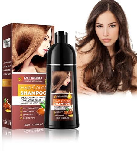 Shampoo Colorante,Marrone Hair Dye Shampoo 3 In 1,Shampoos Capelli Bianchi,Shampoos Colorante Per Capelli Istantaneo Shampooing Per Uomo Donna,Tintura Per Hair Per Uomini Donne,400ml