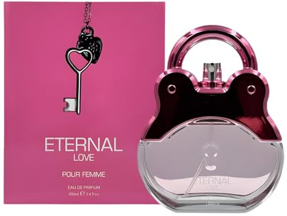 Eternal Love Women’s Designer Eau De Parfum 100ml by Laurelle London, Floral Aldehydic Fragrance with Sandalwood and Vanilla Notes, Ladies Perfume Gift Set for Women
