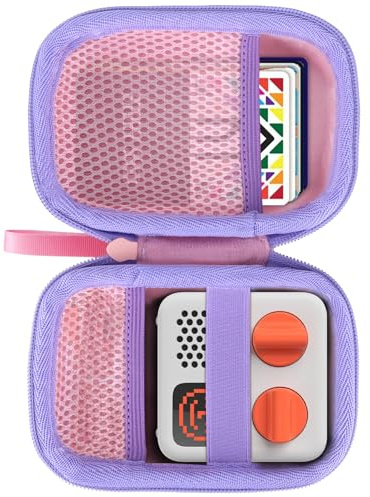 Peyyargo Storage Case Compatible with Yoto Mini Kids Audio Player Travel Device Plays Stories Music Podcast Radio Speaker (Pink + Purple Zipper)