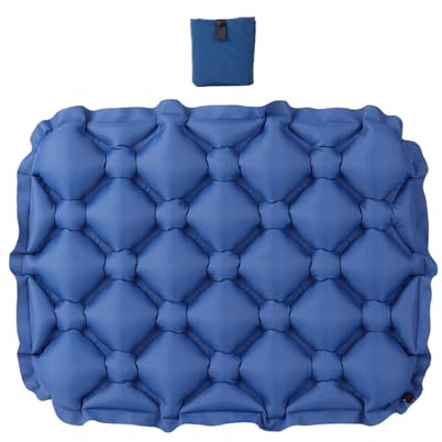 Moreeulsi Coussin de siège gonflable, 44 x 34 cm, coussin de siège portable, coussins de siège de voyage avec sac de transport, fournitures de camping, coussin de chaise de soutien pour blanchisseurs