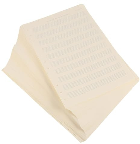 SOPOTUTU Loose-Leaf Music Manuscript Paper 100 Sheets Refill for Composition Notebooks with 10 Rows Smooth Writing Easy Erase Ideal for Students and Musicians