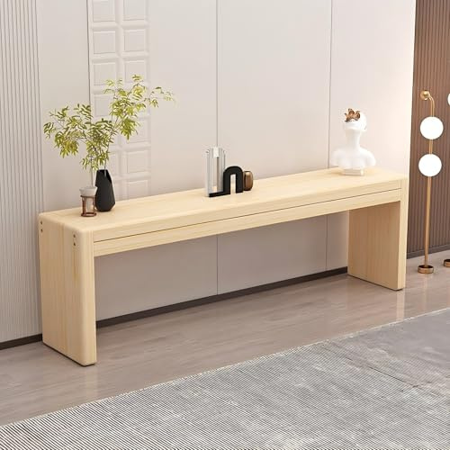 Genérico Banco De Madera Maciza de Estilo Rústico, Banco De Comedor Y Entrada Sin Respaldo, Bancos Pie De Cama De Dormitorio, 40/80/100/120/150 Cm Taburete Cocina Interior(Natural,40 cm/15.75 in)