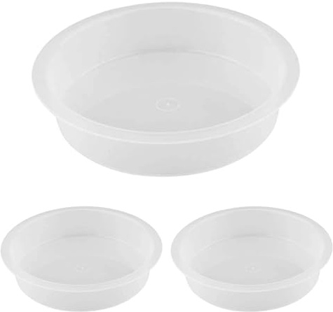 Mangiatoia per uccelli, vassoio per mangiatoia per uccelli in plastica rotondo da 3 pezzi 7 dia..- Accessori per ciotole per l'acqua del bagno della stazione di alimentazione per il giardino sul re