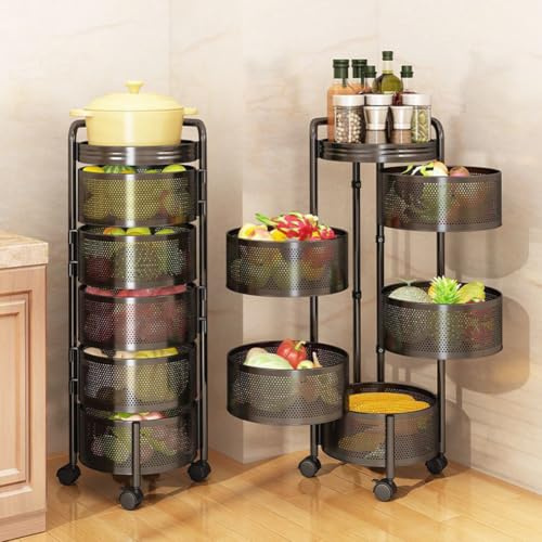 Scaffale da cucina a 5 ripiani – Carrello rimovibile per frutta e verdura carrello salvaspazio per una conservazione efficiente e una facile mobilità