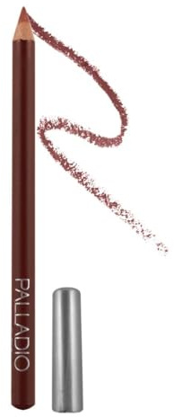 Palladio Lip Liner Pencil, Wooden, Firm yet Smooth, Contour and Line with Ease, Perfectly Outlined Lips, Comfortable, Hydrating, Moisturizing, Rich Pigmented Color, Long Lasting, Suede