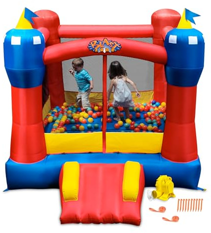 Blast Zone Magic Castle - Inflatable Bounce House with Blower - Premium Quality - Indoor/Outdoor - Portable - Sets Up in Seconds