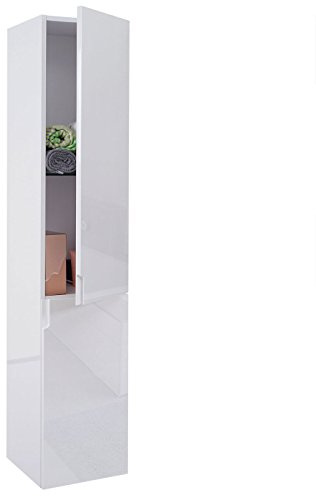 Mendler Hängeschrank HWC-B19, Midischrank Hochschrank Badezimmer Badmöbel, Hochglanz 150x30cm - weiß