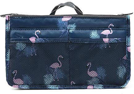NOVAGO Organiseur Pochette Sac de Rangement intérieur pour Sac à Main ou Sac de Voyage (Divers Coloris Disponibles (Flamant Rose 1)