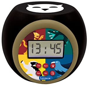 Lexibook - Warner Harry Potter - Réveil-projecteur, avec Fonction Alarme et répétition Snooze, veilleuse avec minuterie, écran LCD, à Piles, RL977HP