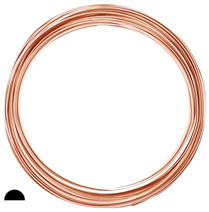 20 Gauge, 99.9% Pure Copper Wire, Half Round, Dead Soft, CDA #110-15FT from Craft Wire