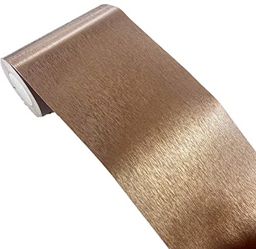 Brushed Imitation Metal Wallpaper Border Peel Stick Molding Home Ceiling Self Adhesive Waterproof Decorative Border Door Frame Decoration for Bathroom Living Room Kitchen Wall 10cm by 5meters (Brown)
