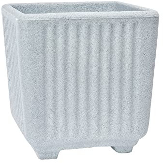 Garden Italia Vasi da giardino Quadro centorighe GQC Lato 38 cm alt.38 cm Made in Italy 100% riciclabile - Vaso in polietilene color Pietra