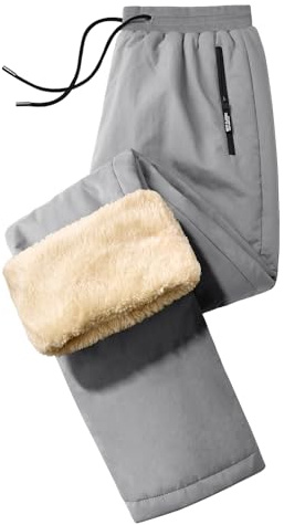 UMIPUBO Pantaloni da Jogging Uomo Foderato in Pile Pantaloni Tuta Invernali Jogger Sportivi Termici Lunghi Pantaloni con Tasche Caldo Elastico Vita con Coulisse Trousers Fitness Corsa Sci (Grigio, M)