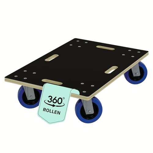 HAGO24 Möbelroller ohne Bremse in 40x60cm I Schwerlast-Rollbrett bis 800kg I Möbel-Transportroller mit Griffmulden I hochwertiger Rollwagen für Umzug I Stabile Transporthilfe mit Rollen