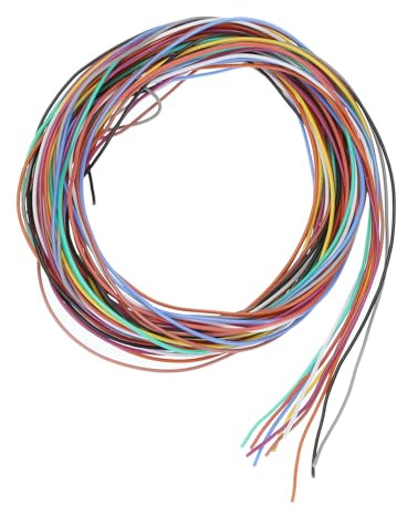 QUARKZMAN Calibro 30 Filo di Collegamento in PVC 3,0m/10 Piedi 30AWG Bobina Filo Elettrico Flessibile Ul1007 Trefoli Rame Stagnato 10 Colori, 0,08cm Dia per Collegamenti Interni Aeromodelli