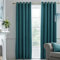 Laurence Llewelyn-Bowen - Teal Velvet Curtains W66 x L54 (168 x 137cm) - 2 Panels - Blackout Curtains for Bedroom - Teal Blue Eyelet Curtains - Thermal/Soundproof Curtains - Montrose Collection