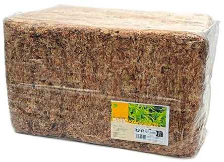 PlantMe Sphagnum Moos aus Chile, gepresst 5000 g (ergibt ca. 250 L) – langfaseriges Moos für Zimmerpflanzen, Moosstäbe, Monstera, Philodendron, Alocasia, Orchideen & Karnivoren