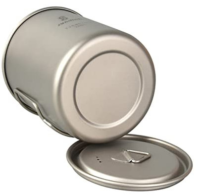 UPKOCH Faltbarer Wasserbecher Mit Deckel Campingbecher Aus Edelstahl Faltbarer Griff Für Reisen Und Outdoor-aktivitäten Kaffeebecher Und Kochtopf