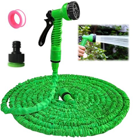 Gartenschlauch Flexibel, WDKXCN Flexibler Gartenschlauch 30m mit 7 Funktionen Garten Handbraus, Wasserschlauch Dehnbar Garden Hose, Schlauch Flexibel Bewässerung für Autowäsche, Garten, Haustier