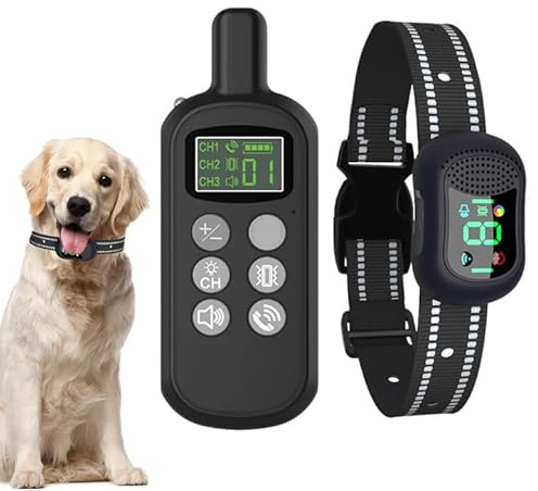 Anti Bark Collars For Dogs,Dog Training Collar With Remote,Rechargeable Dog Barking Collar,IP7 Waterproof,Remote Control Range Over 4000ft,Dog Training Collar Of Dogs