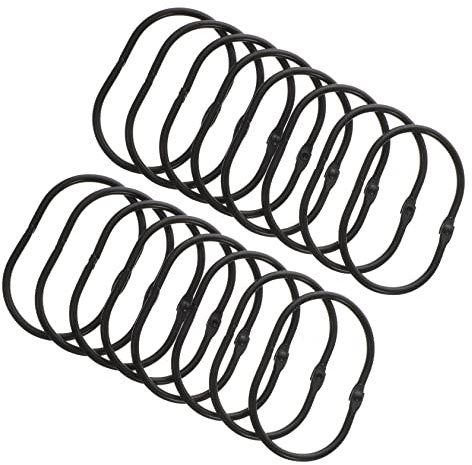 ULTECHNOVO Ganci per Tende da Doccia in Ferro Nero 30 Pezzi Chiusura a Scatto Sicuri e Resistenti Design Unico per Supporto Asta per Doccia
