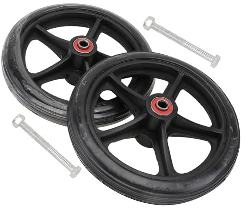 HOMSFOU 2pièces Lot De Roues Avant Pour Fauteuil Roulant Roulettes Solides Polyuréthane Silencieuses Et Résistantes Accessoires De Remplacement Pour Fauteuil Manuel Charge Élevée Usage Sûr