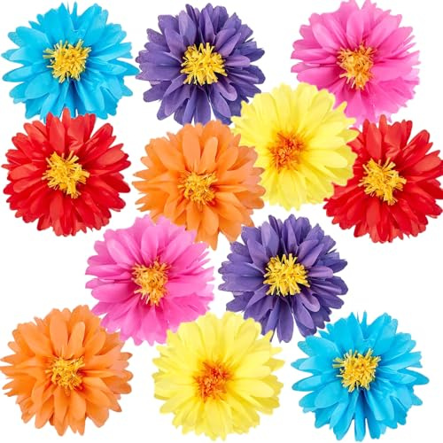 12 Fiori Di Carta Velina Colorati Palline Di Carta Colorata Con Un Diametro Di 30 Cm Possono Essere Appese E Incollate Adatte Per Feste Di Compleanno Feste Di Natale Decorazioni Per Matrimoni