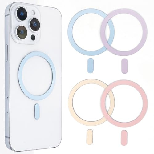 Set di 4 adesivi magnetici universali, compatibili con gli anelli MagSafe, ricarica magnetica potenziata e supporti per accessori, facile installazione, funzionalità di ricarica ottimizzata