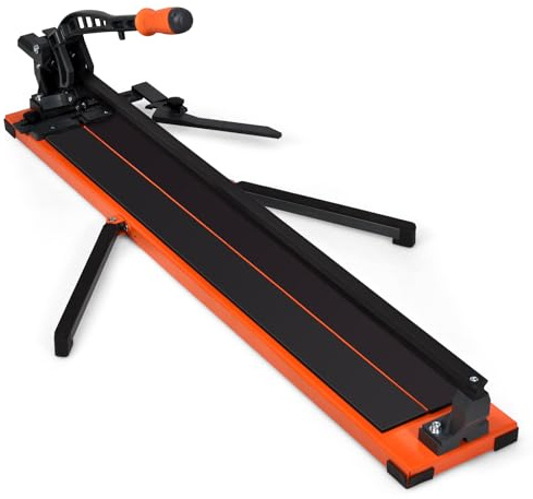 GYMAX Coupe-Carreaux Manuel pour Longeur 915mm-Épaisseur 14mm | Carrelette Professionnel avec Échelle, Angle de Coupe Réglable 0-60°, 2 Supports Latéraux, Poignée Ergonomique