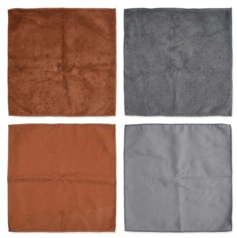 Nivofu 4 Piezas Paños de Microfibra Tipo Gamuza para Barista (30x30 cm), Bayetas de Cocina Absorbentes y Sin Pelusas, Accesorios Cafetera para Limpieza de Vapor y Portafiltros, Espesor Extra