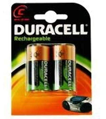 Duracell Rechargeable C Size 2 Pack Rechargeable Batterie Hybrides Nickel-métal (NiMH) - Piles (Rechargeable Unique, Hybrides Nickel-métal (NiMH), 1,2 V, 2 pièce(s), 2200 mAh, Noir, Or)