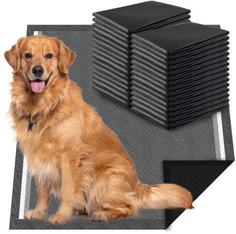 Dogcator Charcoal Dog Pee Pads Extra Large 28“x34”, Puppy Pads XL 30 Count, Potty Pads for Dogs, Disposable Urine Bed Pads for Odor-Control, X-Large Piddle Underpads, Training Liners for Housebreaking