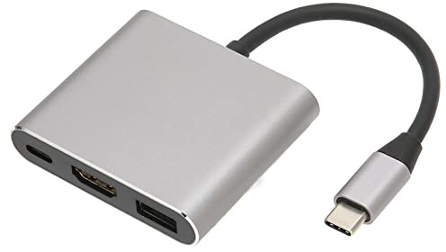 USB C Hub Med 3 Portar, 4K HDMI-utgång, USB 3.0-port, 60 W Strömförsörjning Laddningsport - Kompatibel Med Bärbara Typ C-datorer och Fler Enheter