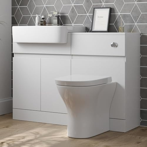 Artis Bathroom Toilet WC Basin Sink Vanity Unit Combination White Gloss 600mm