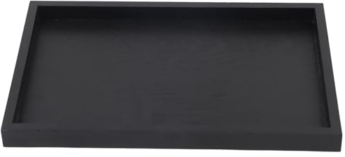 OUKENS Plateau à Thé en Bois, Plateau en Bois Massif De Forme Rectangulaire, Polyvalent pour Le Thé, Les Repas, De Service, Plateaux De Restaurant, Noir (30 * 20 * 2cm)