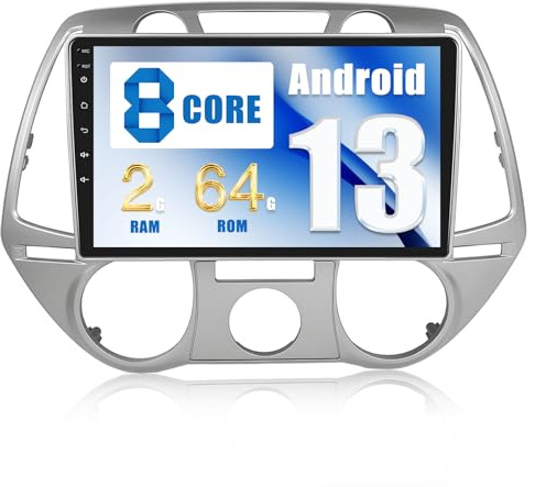 8 Core 2G+64G CAMECHO Android 13 autorradio para Hyundai i20 2008-2012 con Navi Carplay Android Auto,Radio 2 DIN 9 Pulgadas Pantalla con DSP RDS Bluetooth Mirror Link